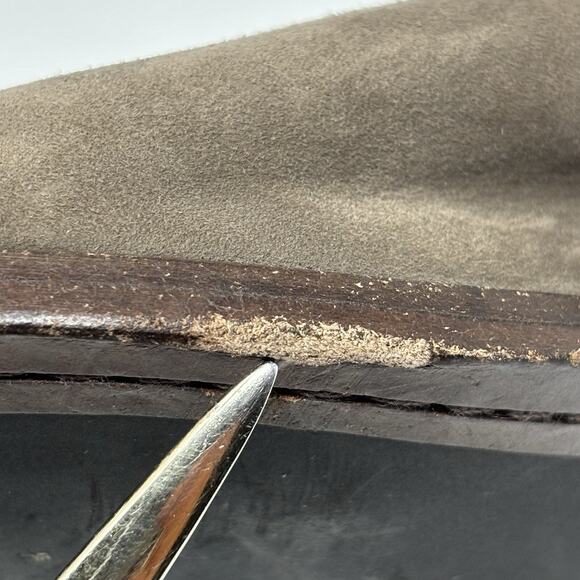 Frye Dani Shield Sling Gray Suede Peep Toe Heeled Sandal 11 Block Heel Shoe - Picture 15 of 16